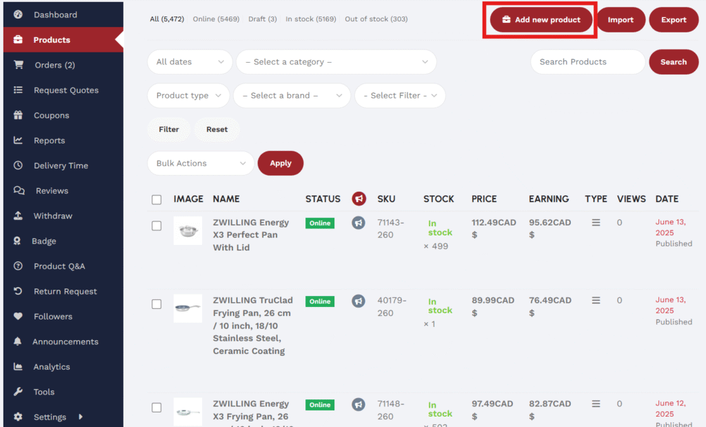 Building Your WordPress Multi-Vendor Marketplace: The Ultimate Dokan Guide 16 add new products