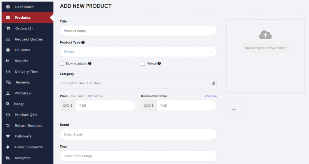 Building Your WordPress Multi-Vendor Marketplace: The Ultimate Dokan Guide 17 add new products in Dokan