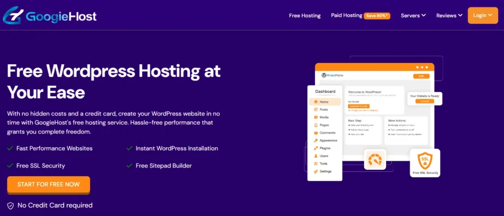GoogieHost Free Hosting for WordPress